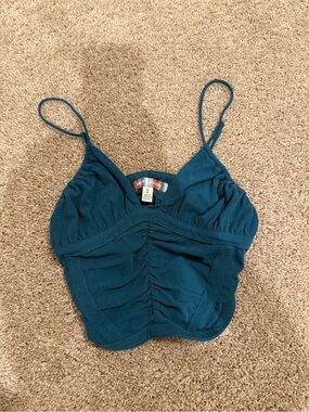 Urban Outfitters Teal Ruched Cami Top